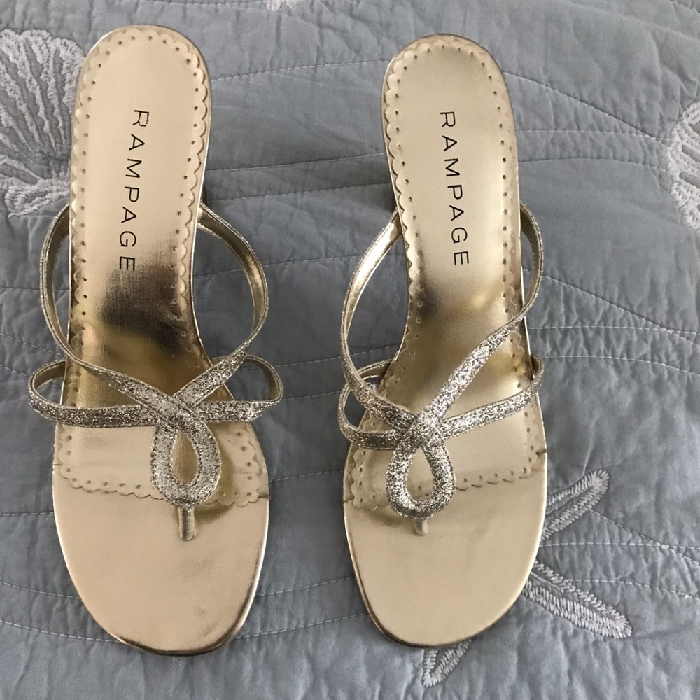 Rampage Gold Heel Sandals 9.5